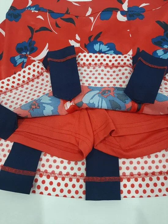 Izod retro coquette pinup girl pop art silky pleated tennis mini skirt skort - Picture 7 of 16